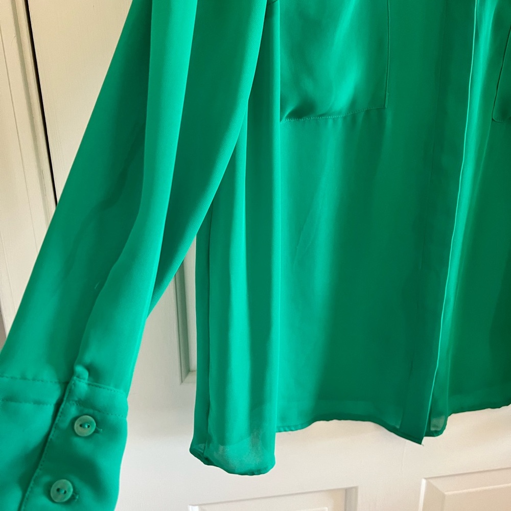 Worthington Women Green sheer blouse size 1X - Picture 6 of 6